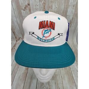 New Vintage 90's Miami Dolphins Green White Hat Team NFL Snapback